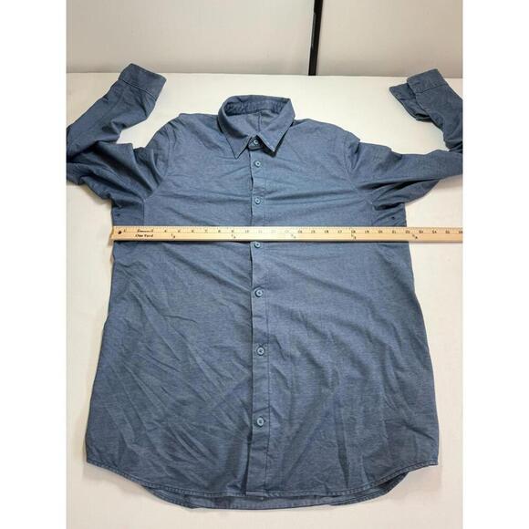 Lululemon Shirt XL Blue Commission Button Up Dress Long Sleeve Stretch - Picture 4 of 5